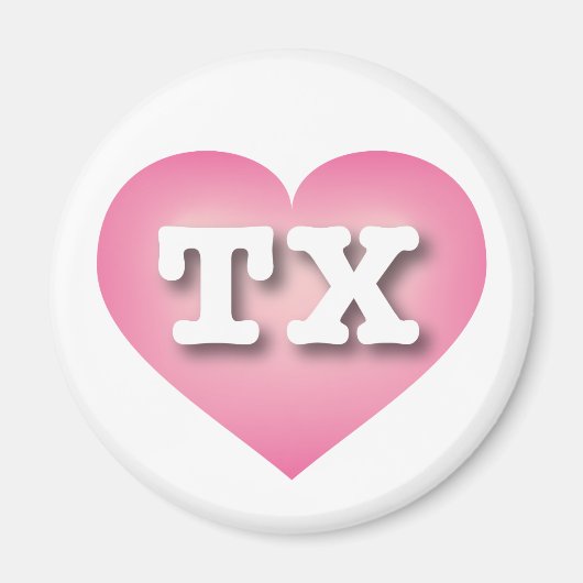 Texas Pink Fade Heart - I Liebe TX Magnet (Vorne)