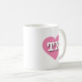 Texas Pink Heart - I Liebe TX Kaffeetasse (VorderseiteRechts)