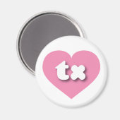 Texas pink heart - I Liebe tx Magnet (Vorderseite/Rückseite)