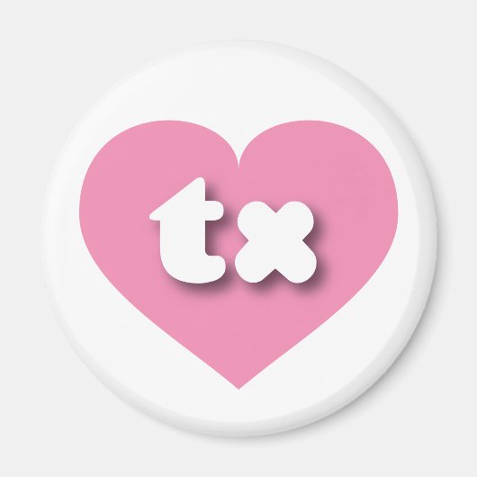 Texas pink heart - I Liebe tx Magnet (Vorne)