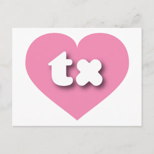 Texas pink heart - I Liebe tx Postkarte