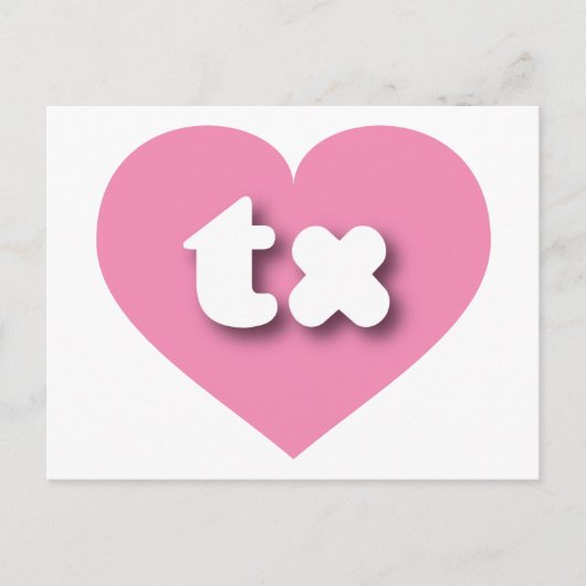Texas pink heart - I Liebe tx Postkarte (Vorderseite)