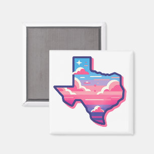 Texas Pink und Blue Cotton Candy Skies Magnet
