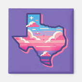 Texas Pink und Blue Cotton Candy Skies Magnet (Vorne)