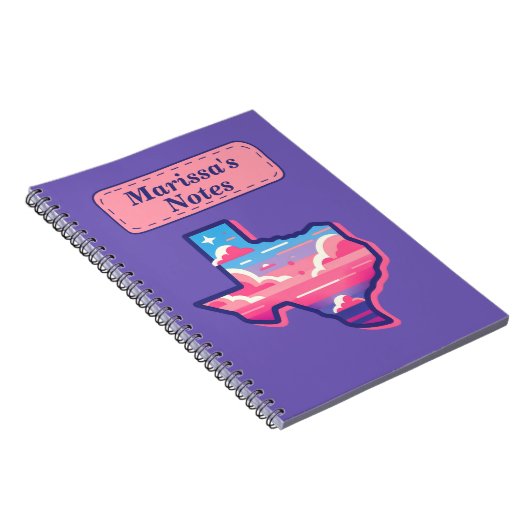 Texas Pink und Blue Cotton Candy Skies Notizblock (Rechte Seite)