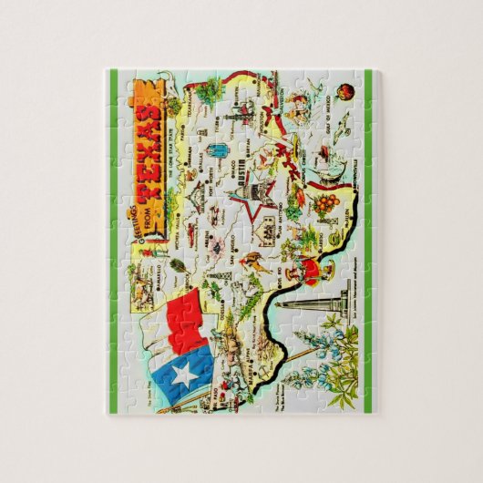 Texas Postcard Karte Jigsaw Puzzle (Vertikal)