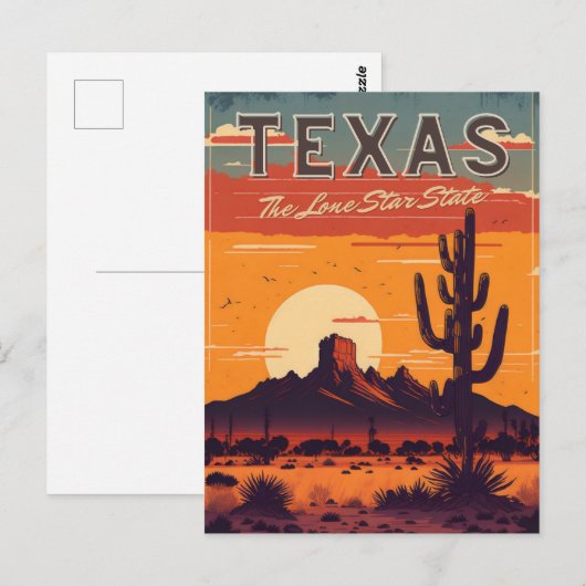 Texas Postkarte (Vorne/Hinten)