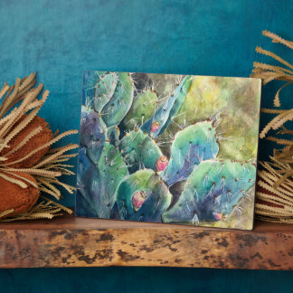 Texas Prickly Cactus - Art Print Fotoplatte