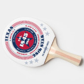 Texas Pride Circular Typografy Monogram Tischtennis Schläger (Seitenansicht)