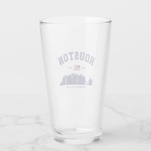Texas Pride: Houston Modern Skyline Glas (Rückseite)