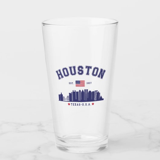 Texas Pride: Houston Modern Skyline Glas (Vorderseite)
