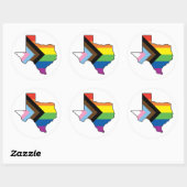 Texas Pride Progress Flag Runder Aufkleber (Blatt)