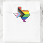 Texas Pride Progress Flag Runder Aufkleber (Tasche)