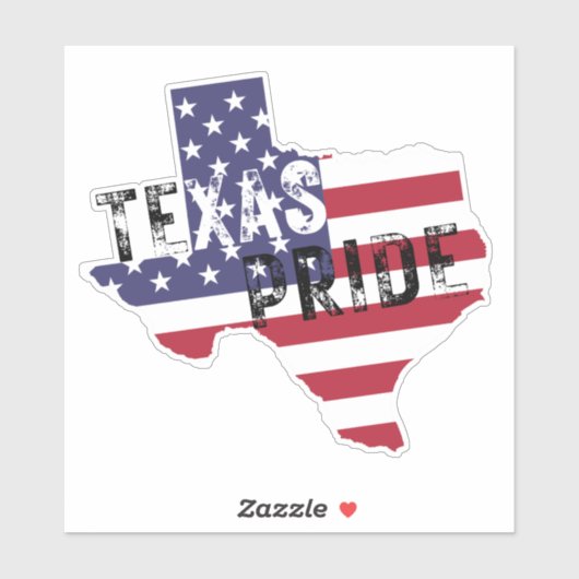 Texas Pride Rustic Tough Text American Flag Staate Aufkleber (Blatt)