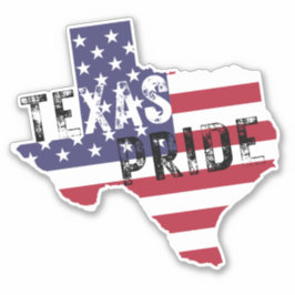 Texas Pride Rustic Tough Text American Flag Staate Aufkleber