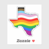 Texas Progress Pride Aufkleber (Blatt)