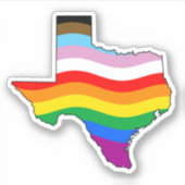Texas Progress Pride Aufkleber (Vorderseite)