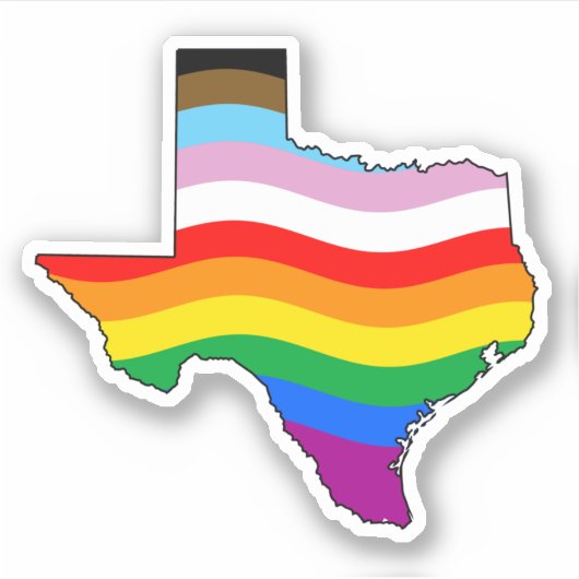 Texas Progress Pride Aufkleber (Vorderseite)
