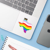 Texas Progress Pride Aufkleber (Laptop mit iPhone)