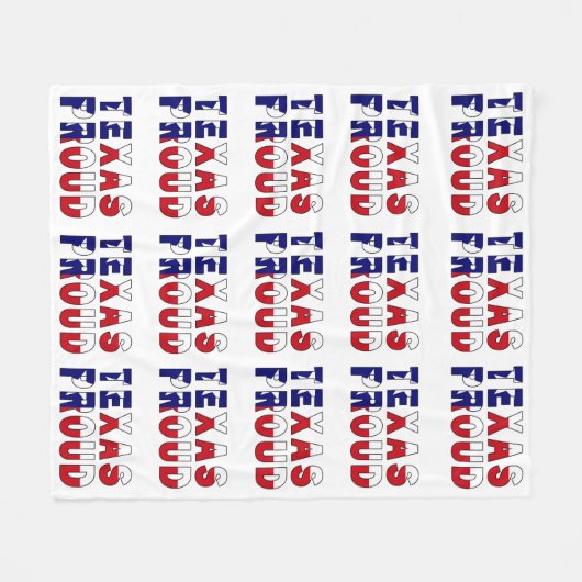 Texas Proud Flag Fleecedecke (Vorderseite (Horizontal))