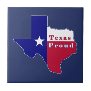 Texas Proud Flag Karte Fliese