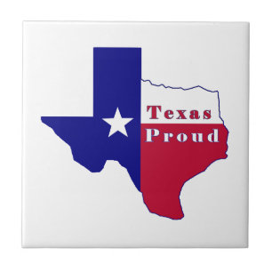Texas Proud Flag Karte Fliese