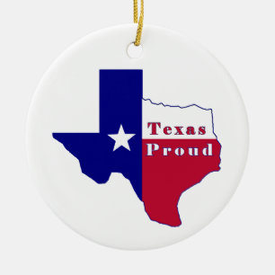 Texas Proud Flag Karte Keramik Ornament