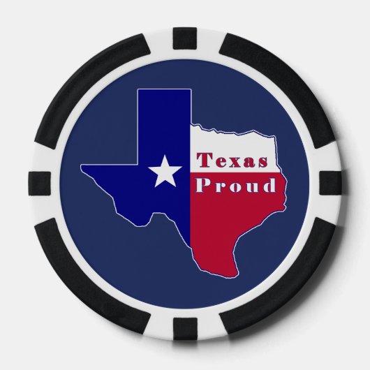 Texas Proud Flag Karte Pokerchips (Vorderseite)
