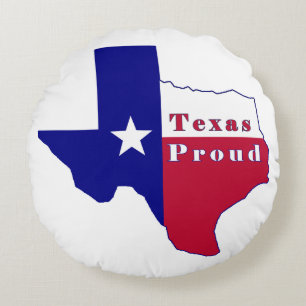 Texas Proud Flag Karte Rundes Kissen
