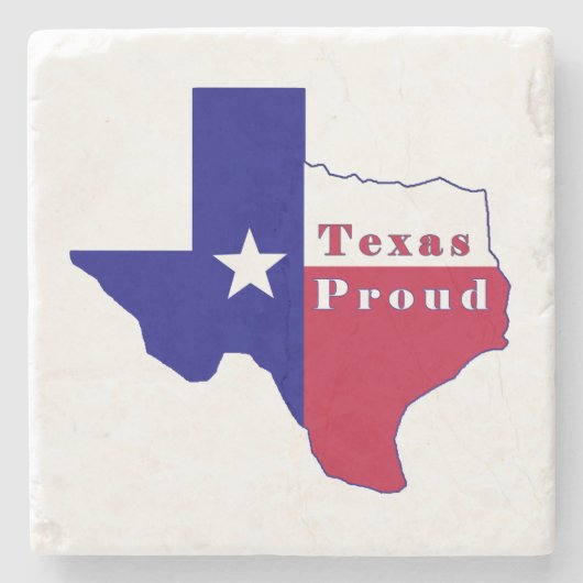 Texas Proud Flag Karte Steinuntersetzer (Vorderseite)
