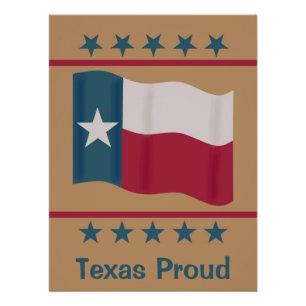 Texas Proud Lone Star Flag Stars Personalisiert Poster