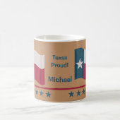 Texas Proud Lone Star Flaggenname Personalisiert Kaffeetasse (Mittel)