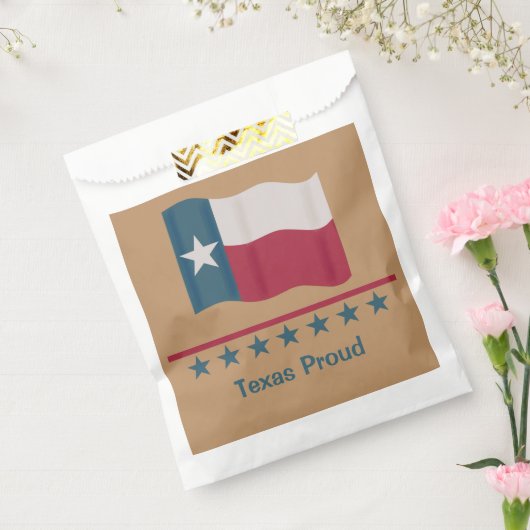 Texas Proud Long Star Flag Personalisiert Tan Geschenktütchen (Versiegelt)