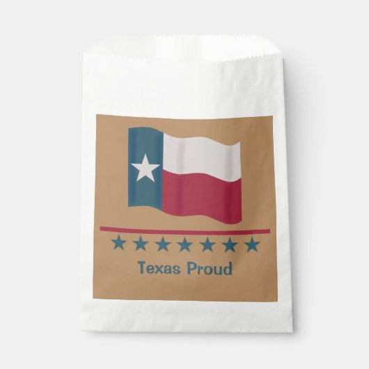 Texas Proud Long Star Flag Personalisiert Tan Geschenktütchen (Vorderseite)