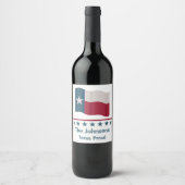 Texas Proud Long Star Flag Personalisiert Weinetikett (Vorderseite)