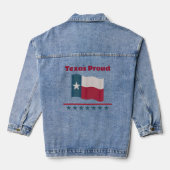 Texas Proud Long Star Staat Waving Flag Jeansjacke (Rückseite)