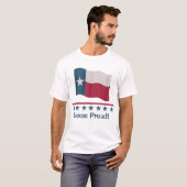 Texas Proud Waving Lone Star Flag Red White Blue T-Shirt (Vorne ganz)