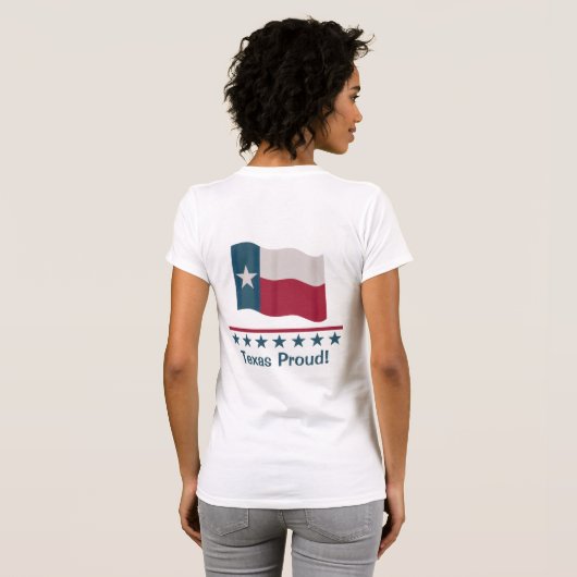 Texas Proud Waving Long Star Flag Back Design T-Shirt (Schwarz voll)