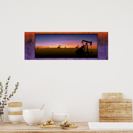 Texas Pump Jack Sunset Poster (Küche)