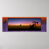 Texas Pump Jack Sunset Poster (Vorne)