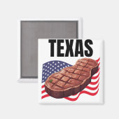 Texas-Quadrat-Magnet Magnet (Vorderseite/Rückseite)