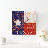 Texas Quadratische Wanduhr (Zuhause)