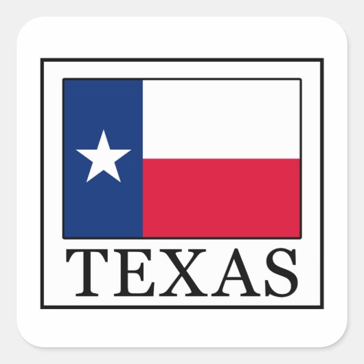 Texas Quadratischer Aufkleber (Vorderseite)