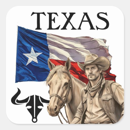 TEXAS QUADRATISCHER AUFKLEBER (Vorderseite)
