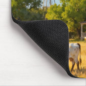 Texas-Ranch-Haus im Herbst mit Longhorns Mousepad (Ecke)