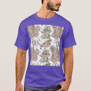 Texas Rancher Cowboy Boots Hat Western Patt T-Shirt
