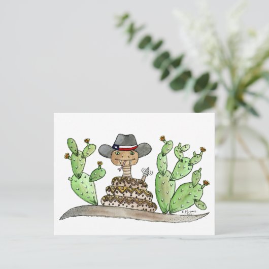 Texas Rattlesnake Postkarte (Stehend Vorderseite)
