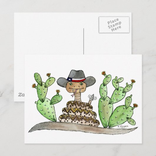 Texas Rattlesnake Postkarte (Vorne/Hinten)