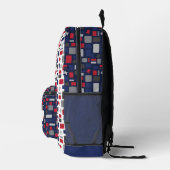 Texas Red & Blue Wonky Squares & Rectangle Bedruckter Rucksack (Rechts)