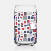 Texas Red & Blue Wonky Squares & Rectangle Dosenglas (Vorderseite)